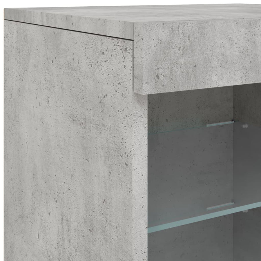 Dressoir Met Led-Verlichting 23X37X67 Cm Betongrijs