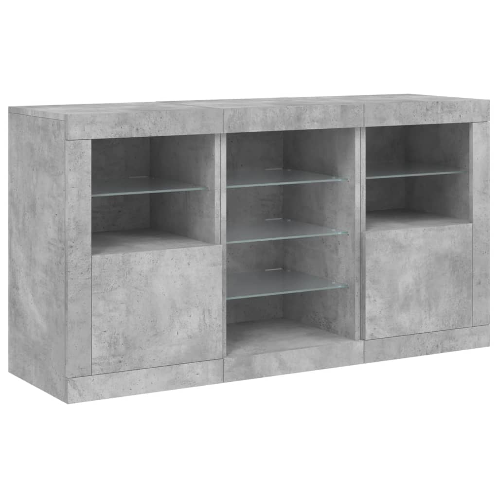 Dressoir Met Led-Verlichting 23X37X67 Cm Betongrijs