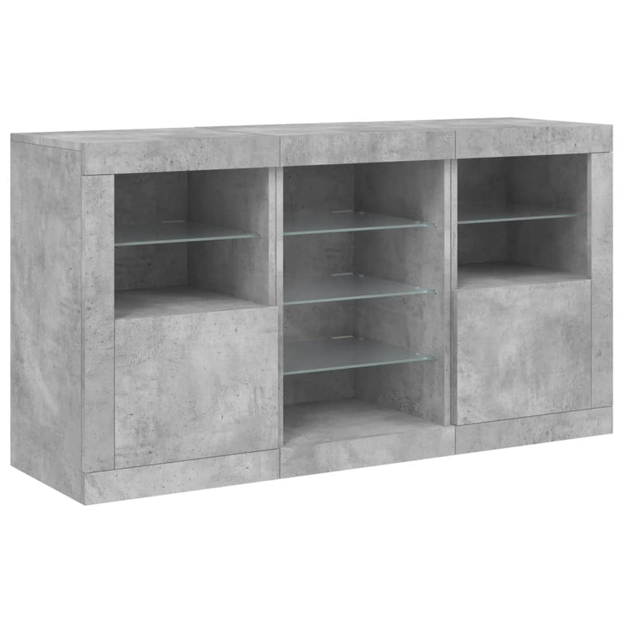 Dressoir Met Led-Verlichting 23X37X67 Cm Betongrijs