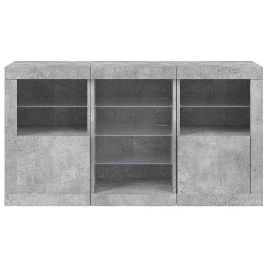 Dressoir Met Led-Verlichting 23X37X67 Cm Betongrijs