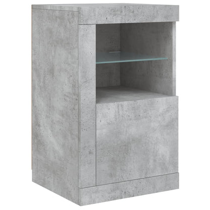 Dressoir Met Led-Verlichting 23X37X67 Cm Betongrijs