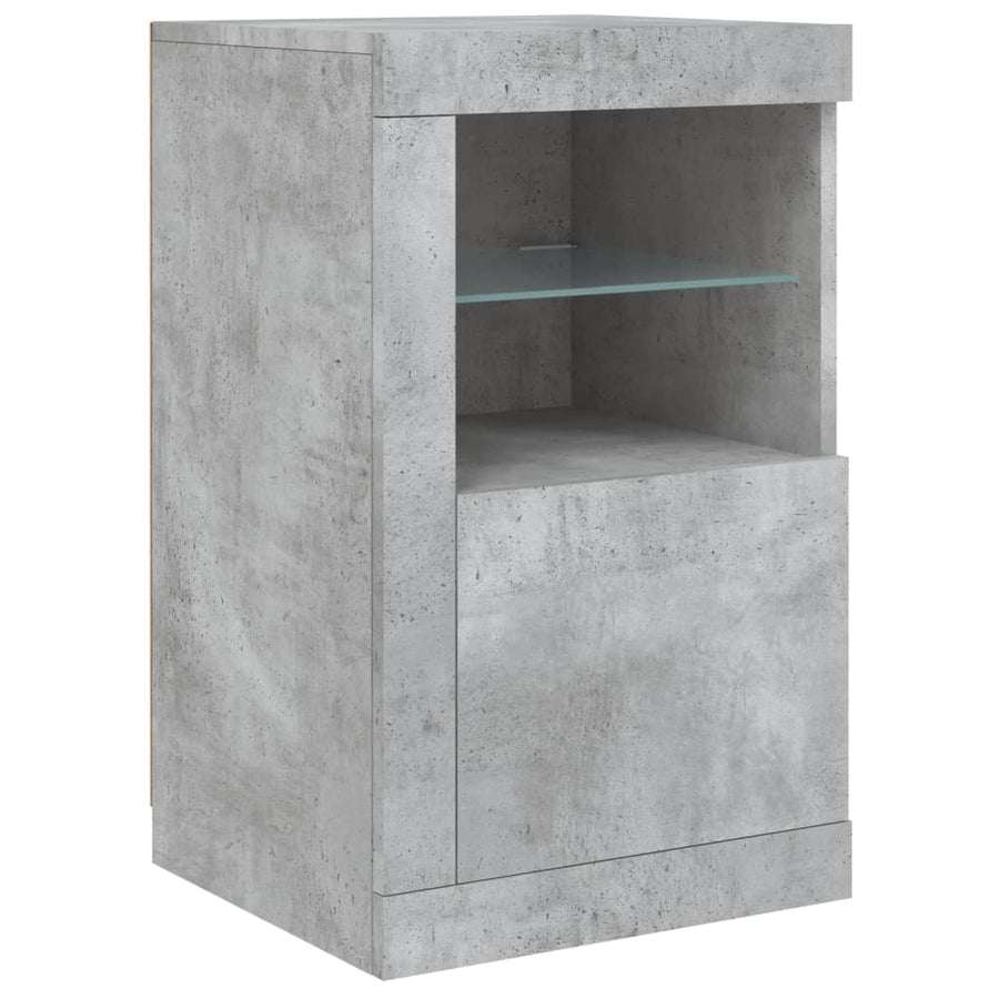 Dressoir Met Led-Verlichting 23X37X67 Cm Betongrijs