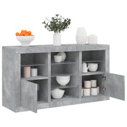 Dressoir 123x37x67 cm betongrijs LED