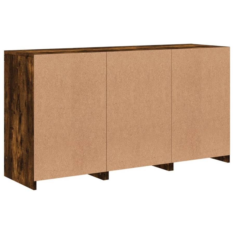 Dressoir Met Led-Verlichting 23X37X67 Cm Kleurig Gerookt eiken