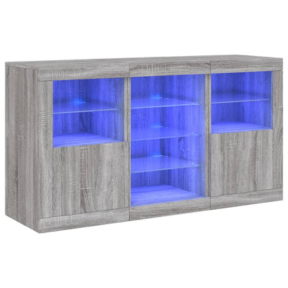 Dressoir Met Led-Verlichting 23X37X67 Cm Eiken Grijs sonoma