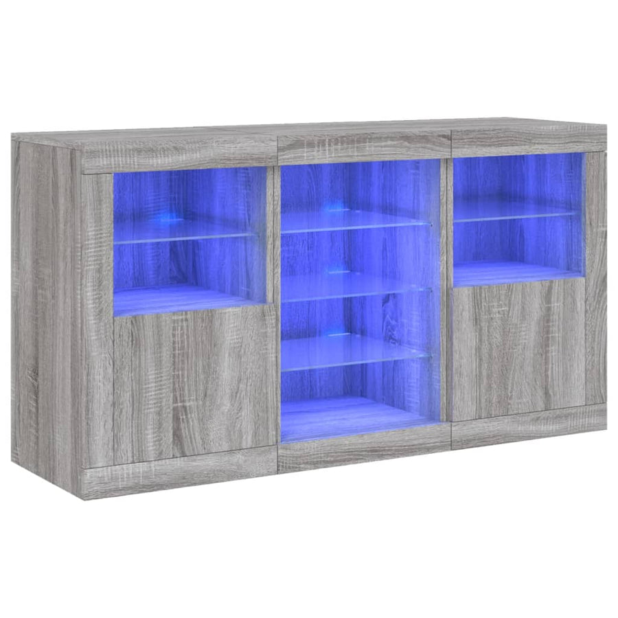 Dressoir Met Led-Verlichting 23X37X67 Cm Eiken Grijs sonoma