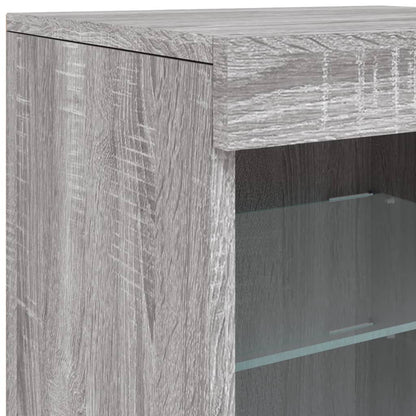 Dressoir Met Led-Verlichting 23X37X67 Cm Eiken Grijs sonoma