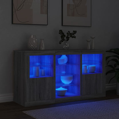 Dressoir Met Led-Verlichting 23X37X67 Cm Eiken Grijs sonoma