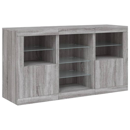 Dressoir Met Led-Verlichting 23X37X67 Cm Eiken Grijs sonoma