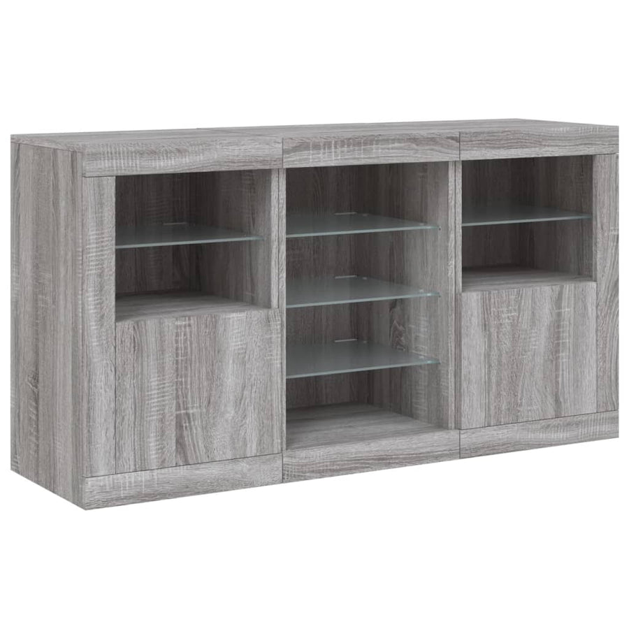Dressoir Met Led-Verlichting 23X37X67 Cm Eiken Grijs sonoma