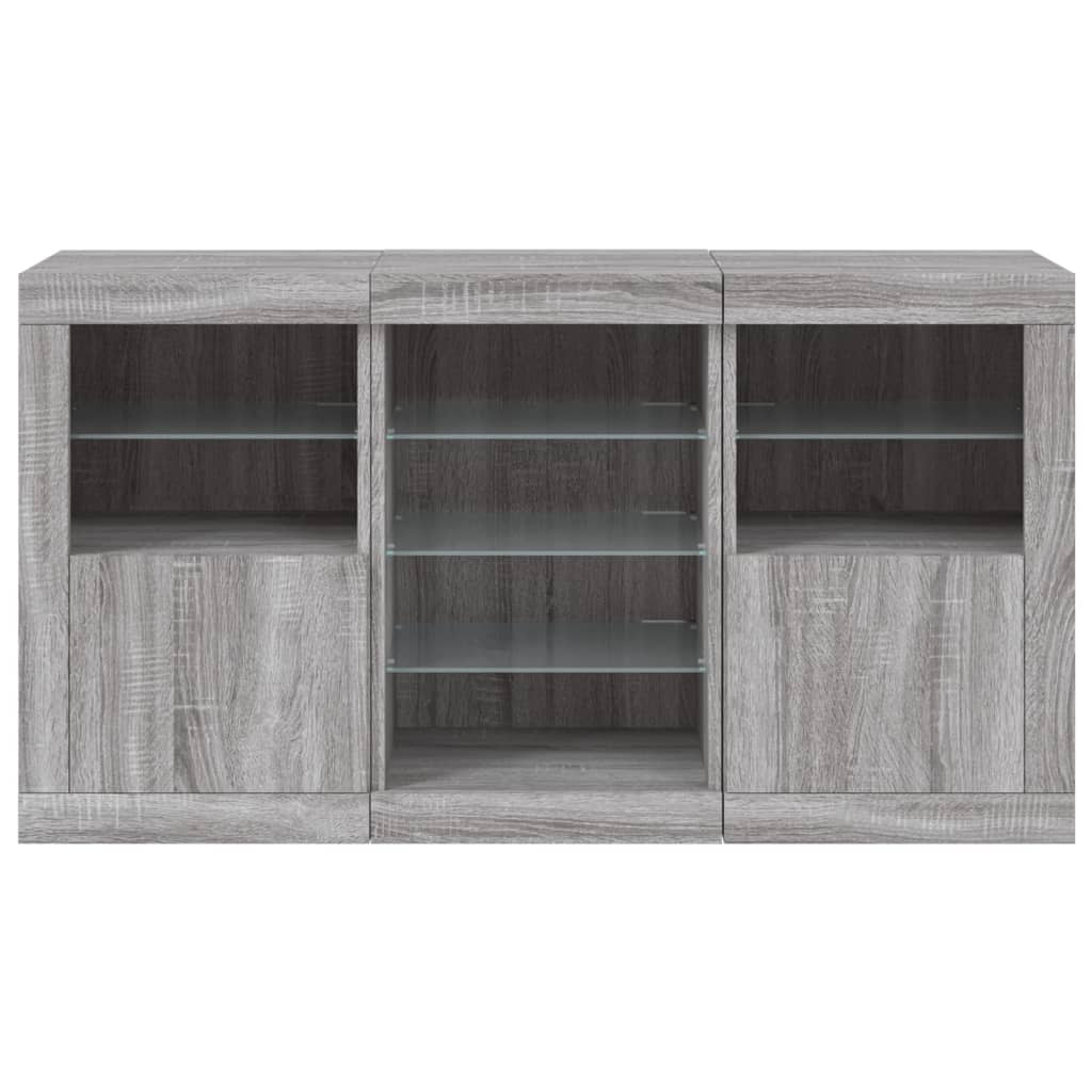 Dressoir Met Led-Verlichting 23X37X67 Cm Eiken Grijs sonoma