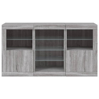 Dressoir Met Led-Verlichting 23X37X67 Cm Eiken Grijs sonoma