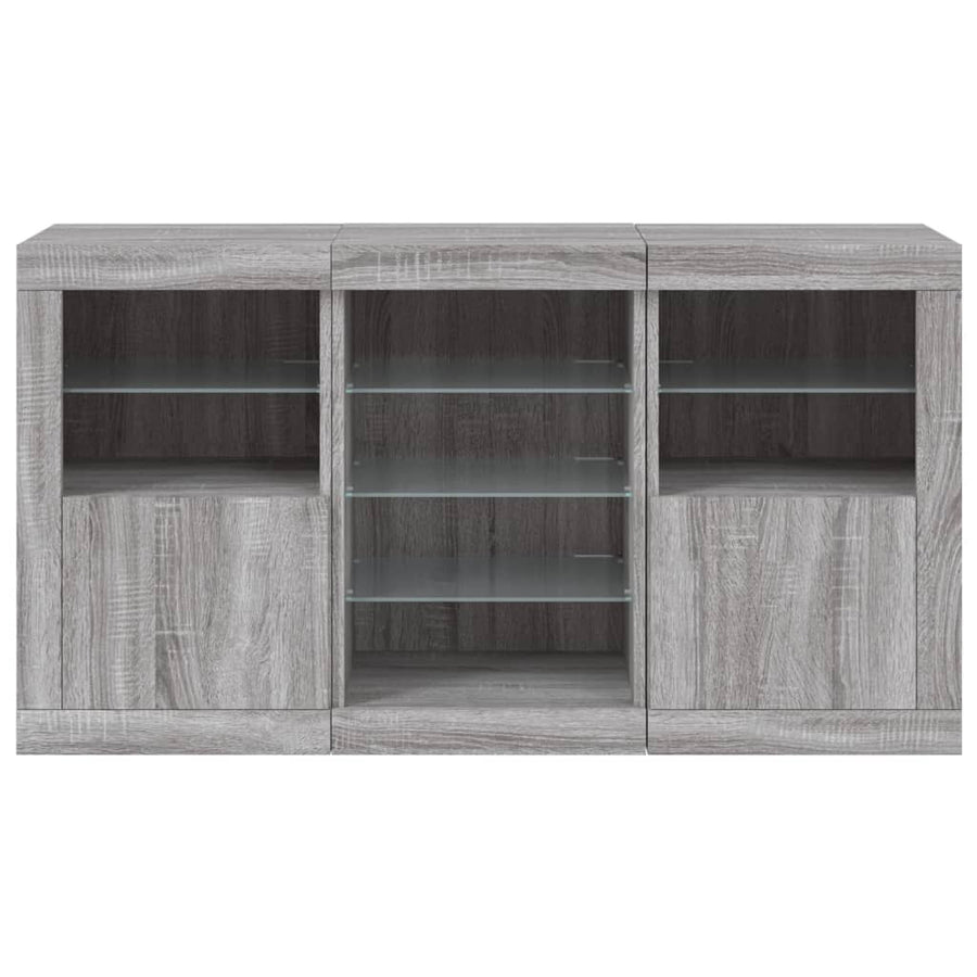 Dressoir Met Led-Verlichting 23X37X67 Cm Eiken Grijs sonoma