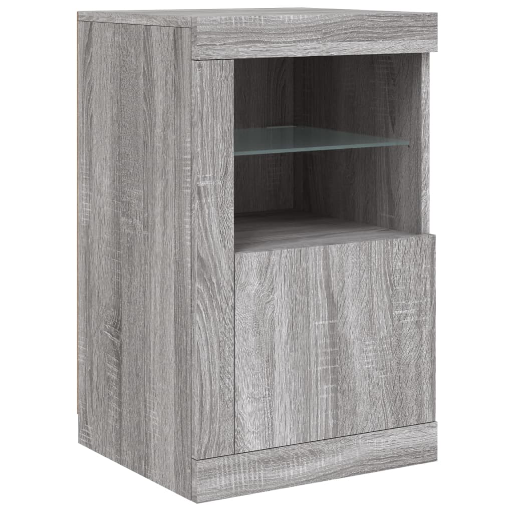 Dressoir Met Led-Verlichting 23X37X67 Cm Eiken Grijs sonoma