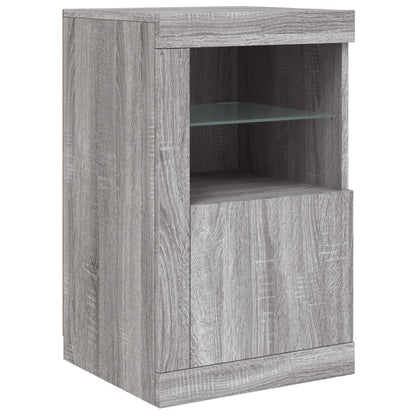 Dressoir Met Led-Verlichting 23X37X67 Cm Eiken Grijs sonoma
