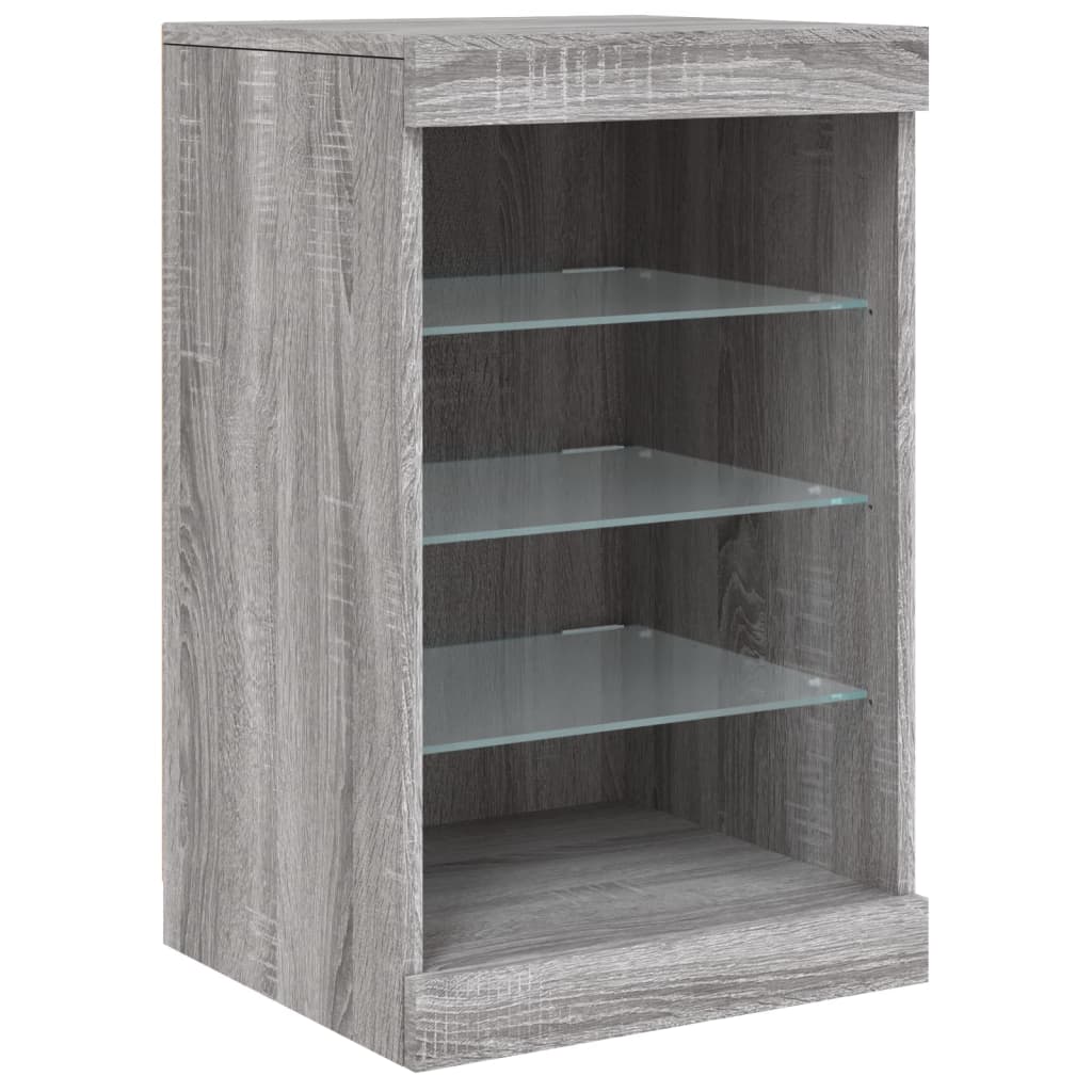 Dressoir Met Led-Verlichting 23X37X67 Cm Eiken Grijs sonoma