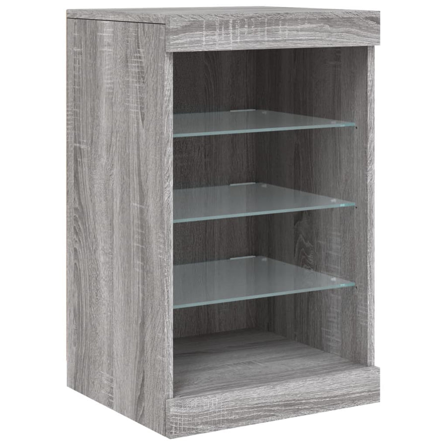 Dressoir Met Led-Verlichting 23X37X67 Cm Eiken Grijs sonoma