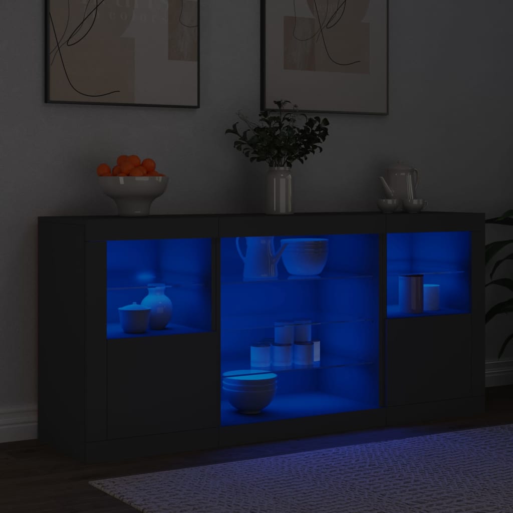 Dressoir Met Led-Verlichting 42,5X37X67 Cm Zwart