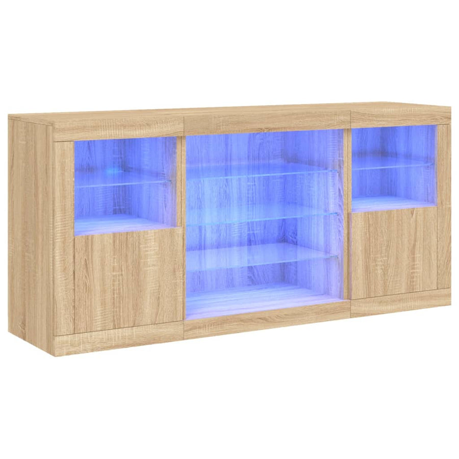 Dressoir Met Led-Verlichting 42,5X37X67 Cm Kleurig Sonoma eiken