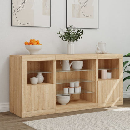 Dressoir Met Led-Verlichting 42,5X37X67 Cm Kleurig Sonoma eiken