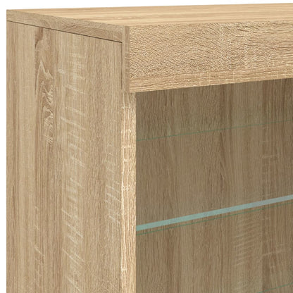 Dressoir Met Led-Verlichting 42,5X37X67 Cm Kleurig Sonoma eiken