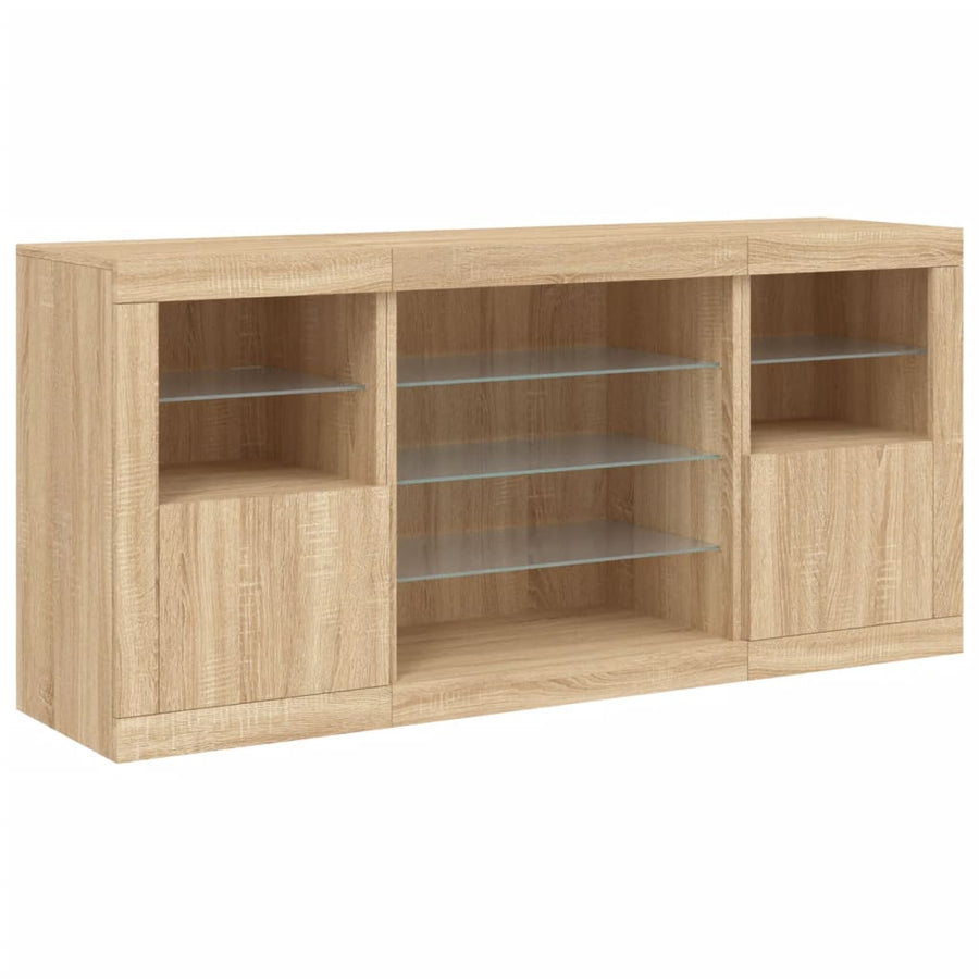 Dressoir Met Led-Verlichting 42,5X37X67 Cm Kleurig Sonoma eiken