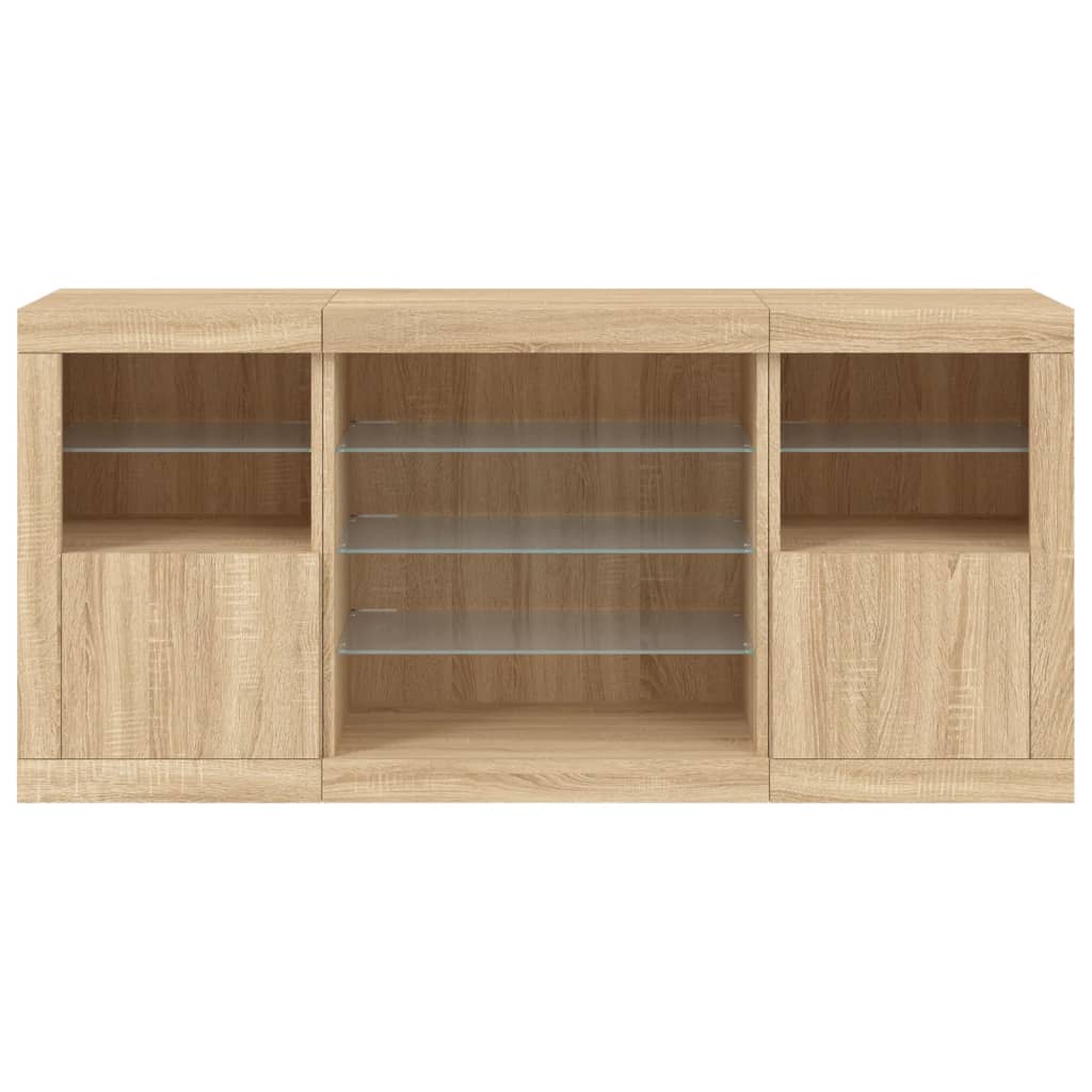 Dressoir Met Led-Verlichting 42,5X37X67 Cm Kleurig Sonoma eiken