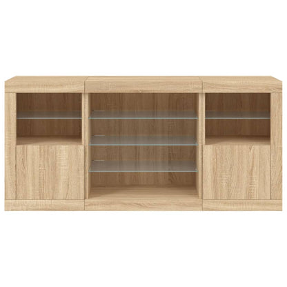 Dressoir Met Led-Verlichting 42,5X37X67 Cm Kleurig Sonoma eiken