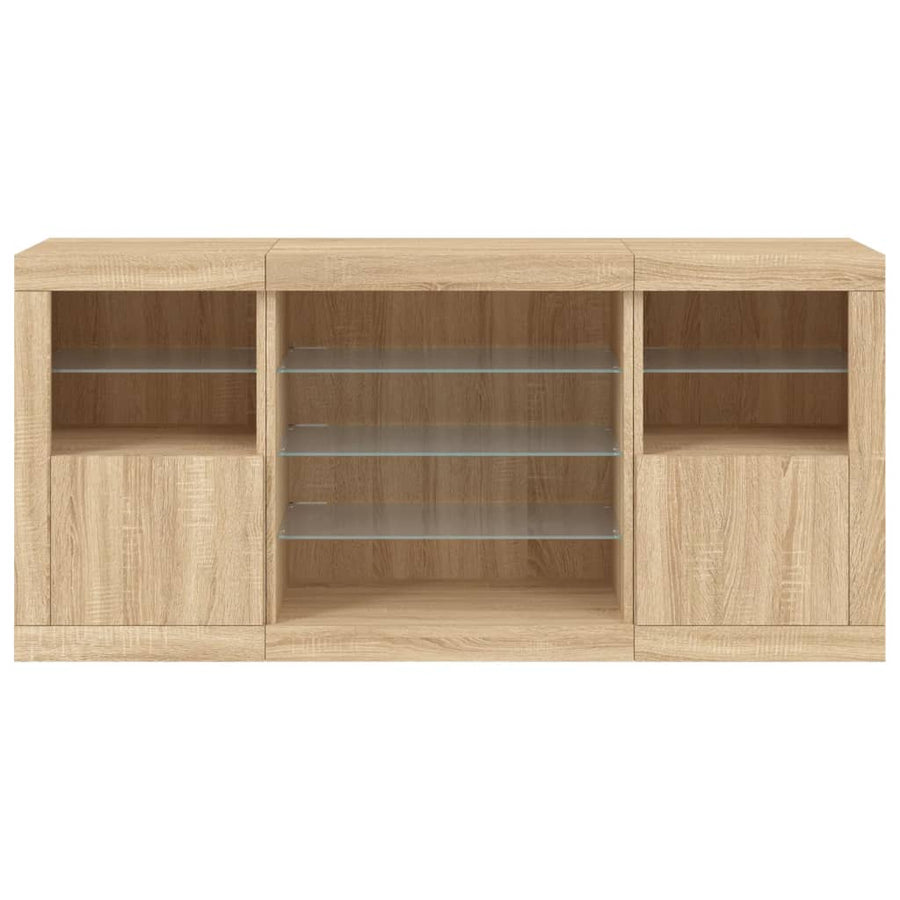 Dressoir Met Led-Verlichting 42,5X37X67 Cm Kleurig Sonoma eiken