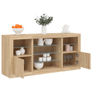 Dressoir 142,5x37x67 cm sonoma eiken led