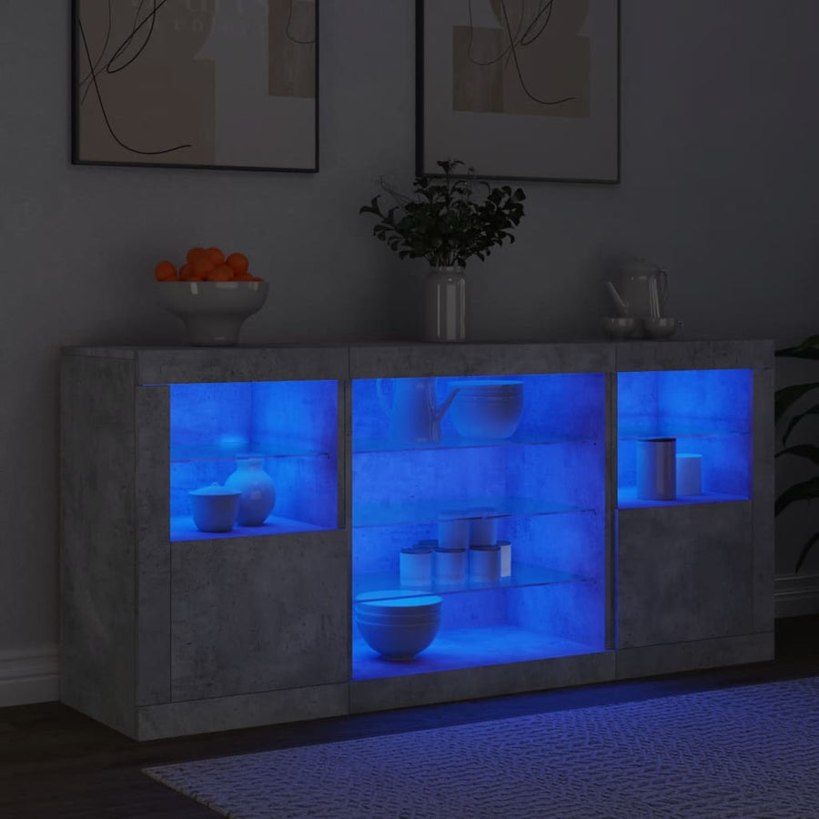 Dressoir Met Led-Verlichting 42,5X37X67 Cm Betongrijs