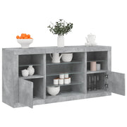 Dressoir 142,5x37x67 cm betongrijs LED