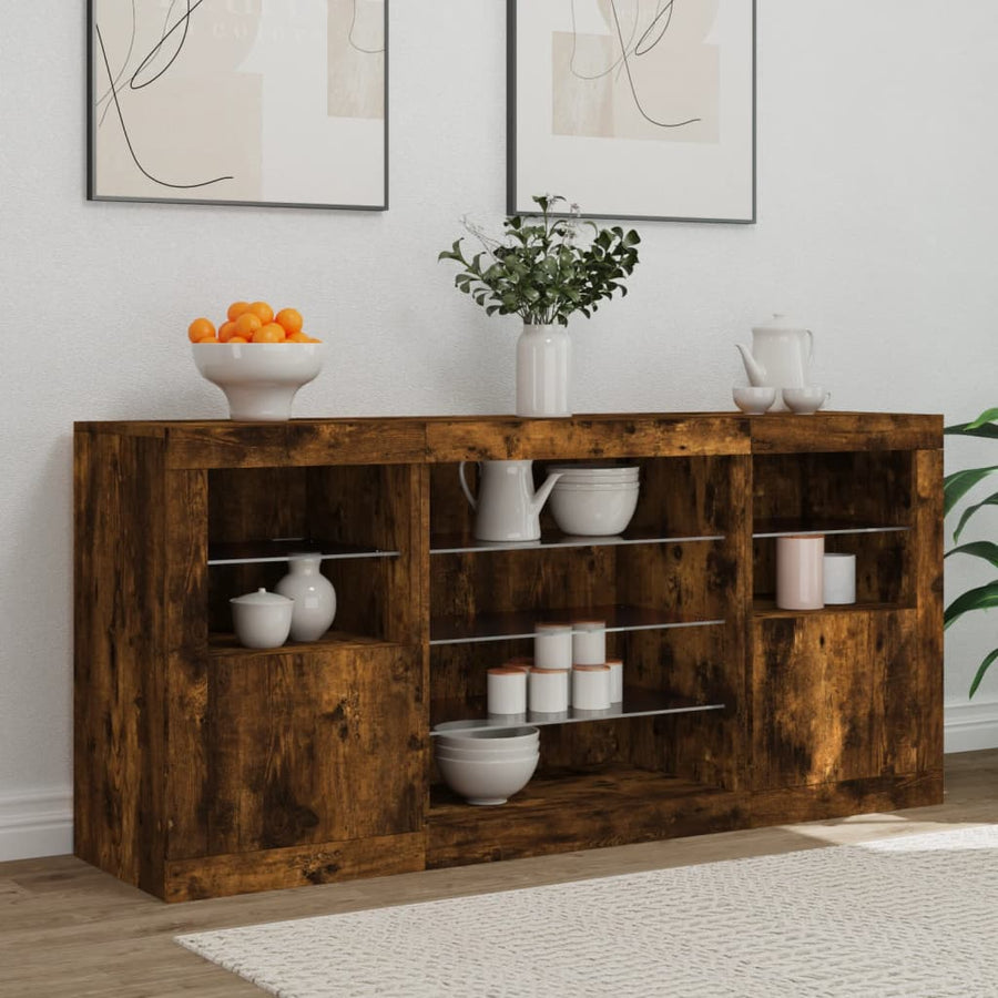 Dressoir Met Led-Verlichting 42,5X37X67 Cm Kleur Gerookt eiken