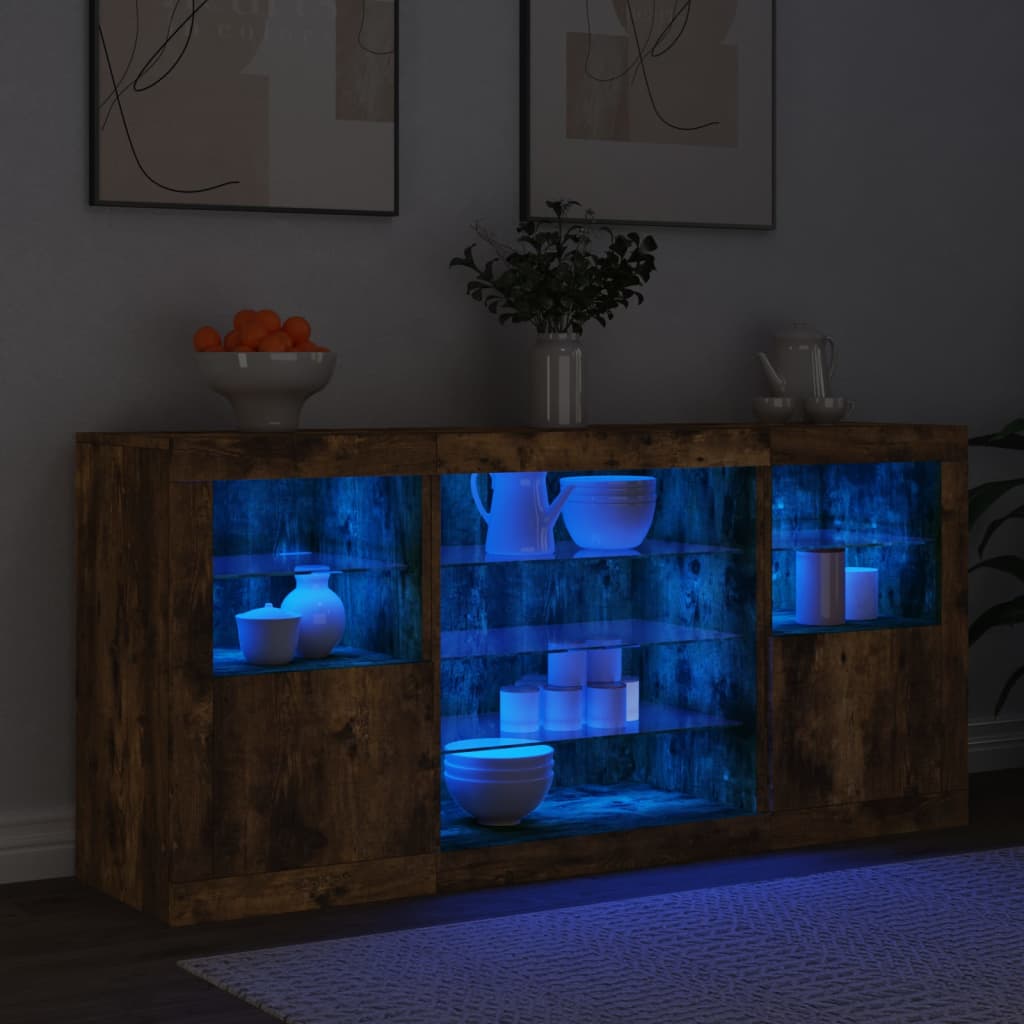 Dressoir Met Led-Verlichting 42,5X37X67 Cm Kleur Gerookt eiken