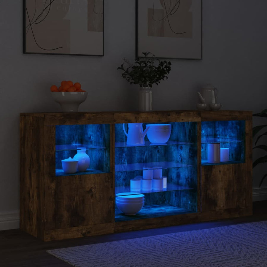 Dressoir Met Led-Verlichting 42,5X37X67 Cm Kleur Gerookt eiken