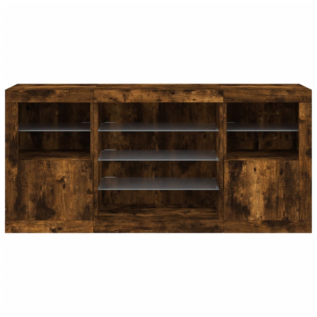 Dressoir Met Led-Verlichting 42,5X37X67 Cm Kleur Gerookt eiken