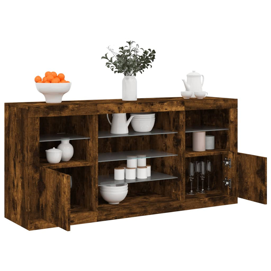 Dressoir Met Led-Verlichting 42,5X37X67 Cm Kleur Gerookt eiken