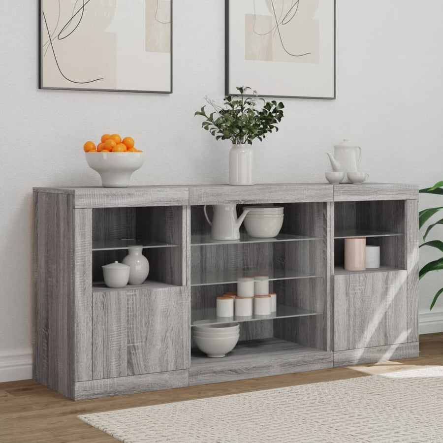 Dressoir Met Led-Verlichting 42,5X37X67 Cm Grijs sonoma