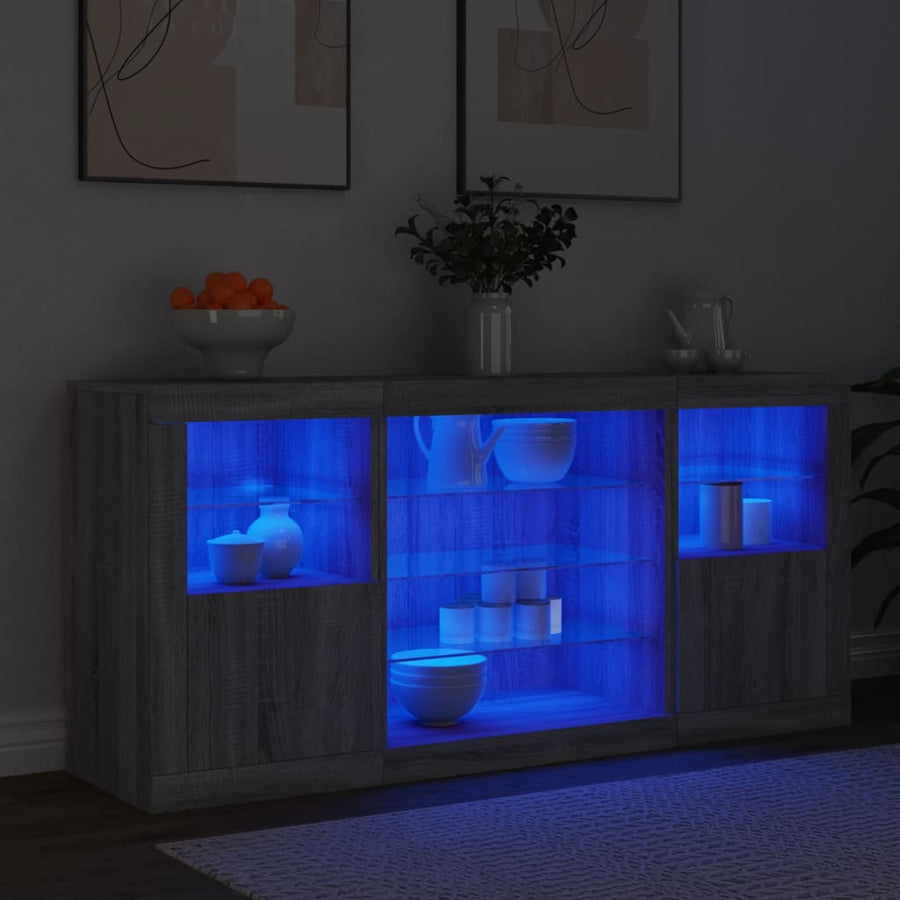 Dressoir Met Led-Verlichting 42,5X37X67 Cm Grijs sonoma