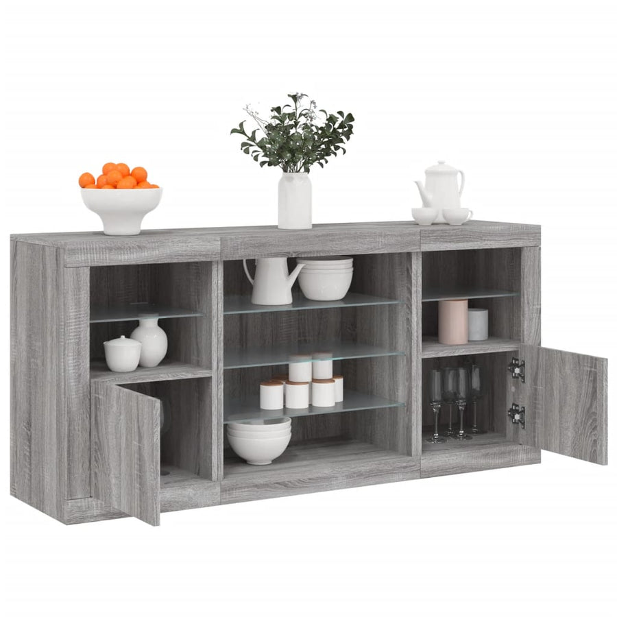 Dressoir Met Led-Verlichting 42,5X37X67 Cm Grijs sonoma