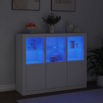 Dressoirs Met Led-Verlichting Bewerkt Hout Wit