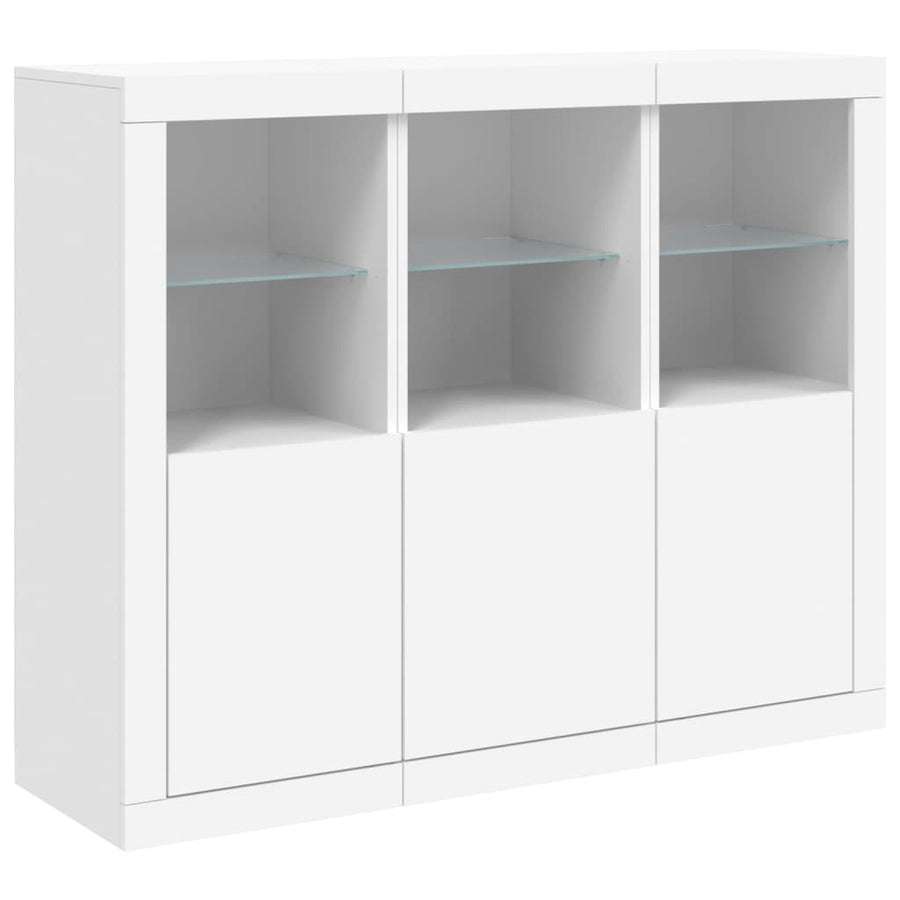 Dressoirs Met Led-Verlichting Bewerkt Hout Wit