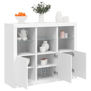Dressoir bewerkt hout wit met LED-verlichting 123x37x100 cm