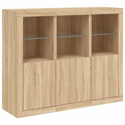 Dressoirs Met Led-Verlichting Bewerkt Hout Sonoma eiken