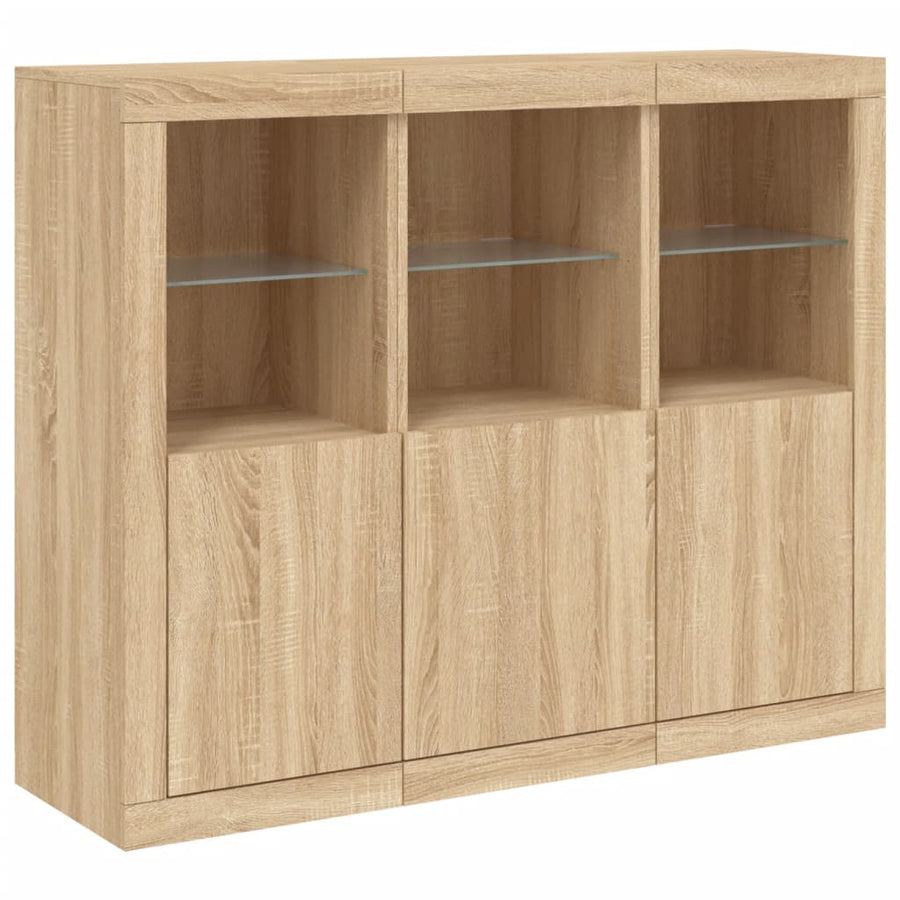 Dressoirs Met Led-Verlichting Bewerkt Hout Sonoma eiken