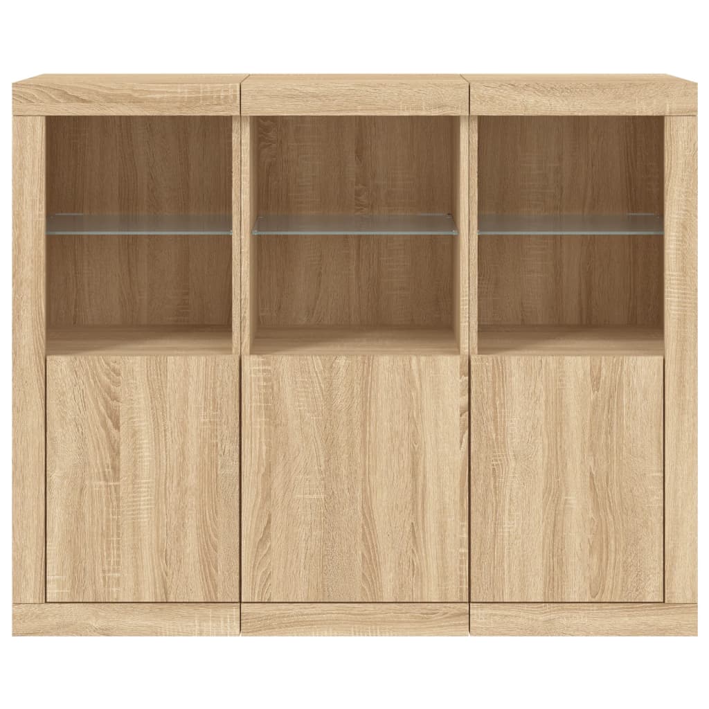 Dressoirs Met Led-Verlichting Bewerkt Hout Sonoma eiken