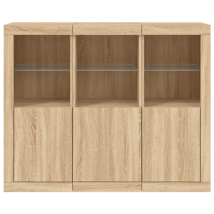Dressoirs Met Led-Verlichting Bewerkt Hout Sonoma eiken