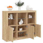 Dressoirs 3 st bewerkt hout sonoma eiken LED