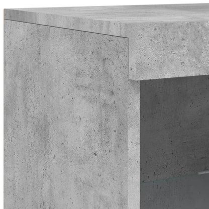 Dressoirs Met Led-Verlichting Bewerkt Hout Betongrijs