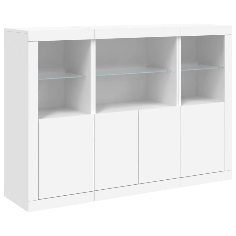 Dressoirs Met Led-Verlichting Bewerkt Hout Wit
